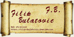Filip Bulatović vizit kartica